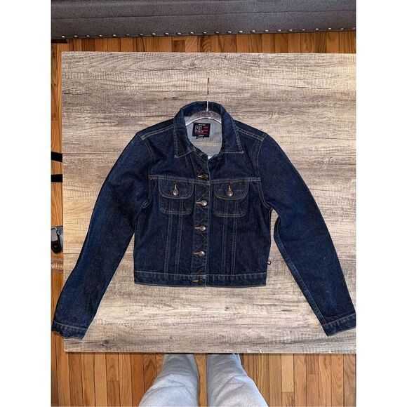 Ralph Lauren Polo Jeans Y2k Denim Cropped Jean Jacket Patch Small - Picture 2 of 7